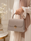 Textured Top Handle Handbag