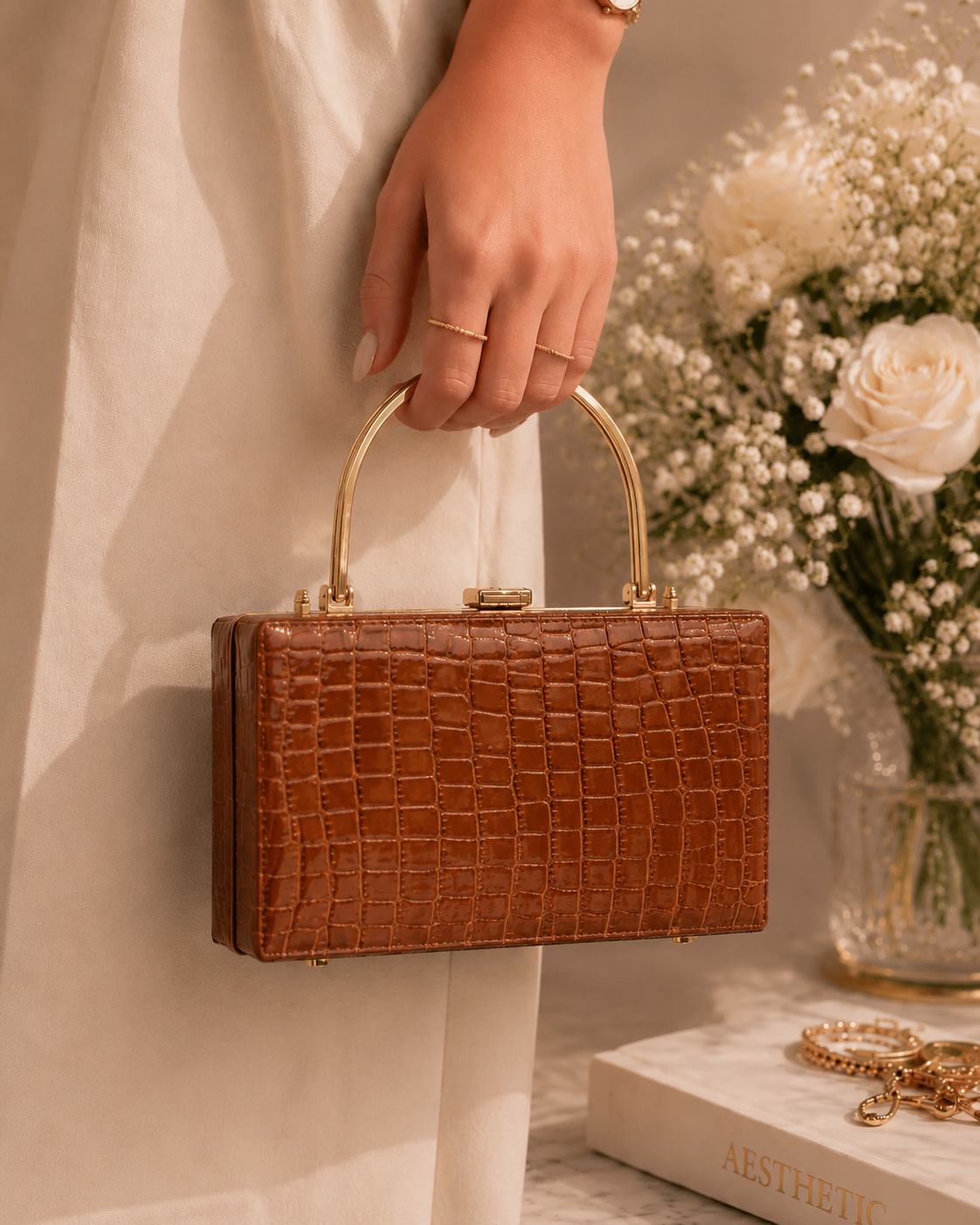 Texture Box Clutch Bag Main image