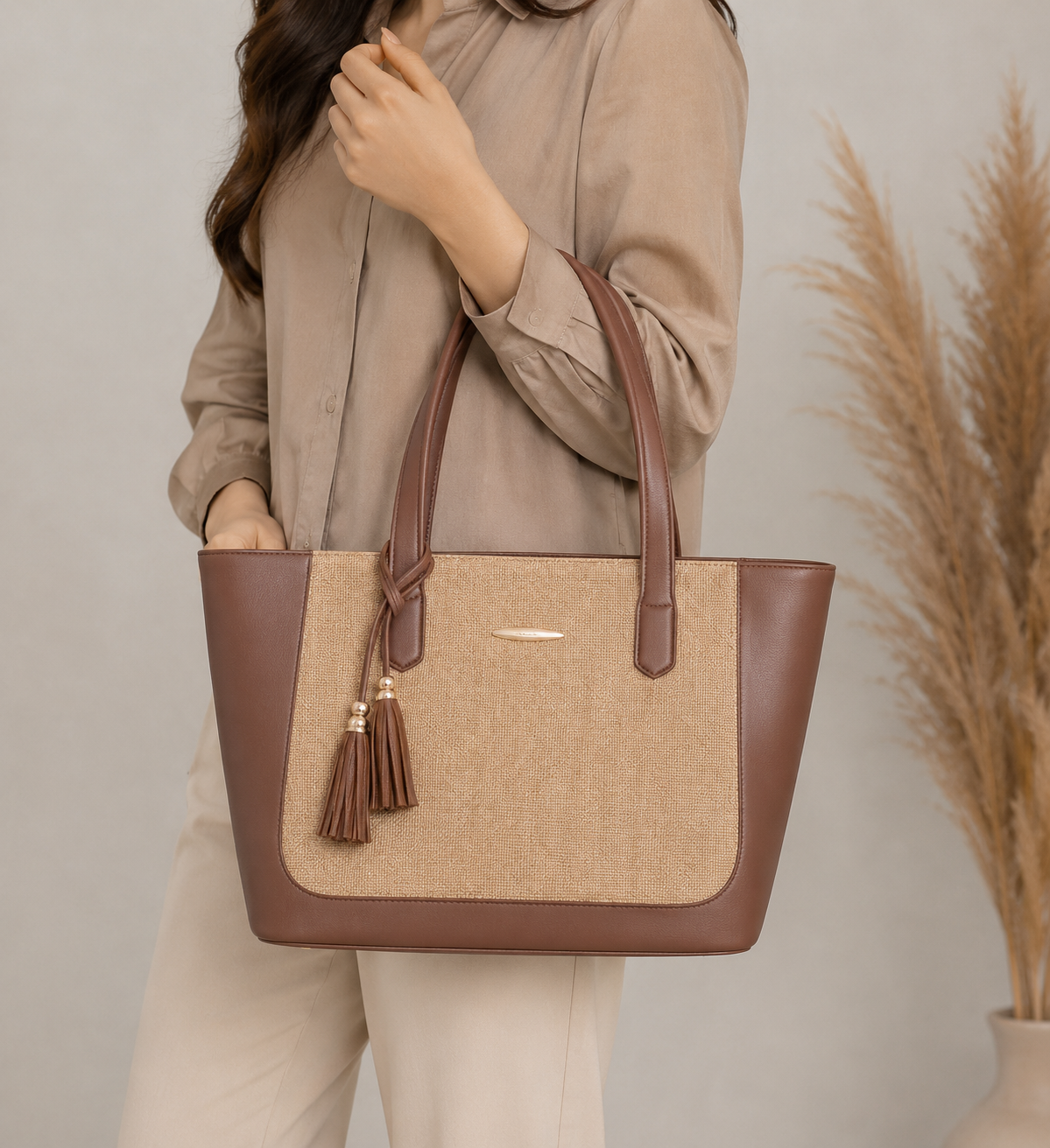 Tassel Charm Tote Bag