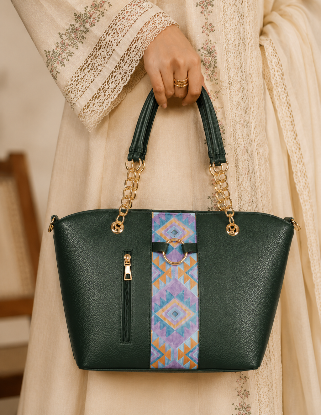 Noor Ethnic Chain Tote Bag