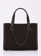 Textured Chain Tote Bag