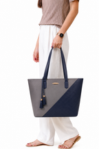Navy Mist Shopper Tote