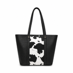 Cow Print Panel Tote Bag