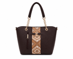 Dual-Tone Quilted Tote Bag