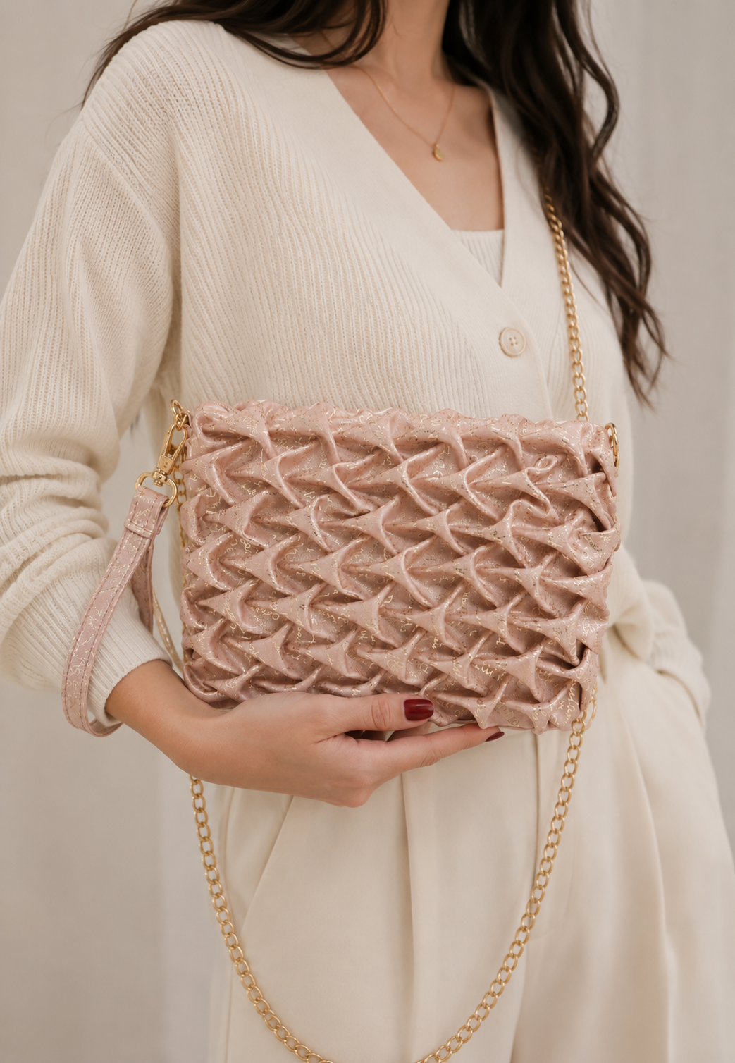 Blush Bloom Textured Bag