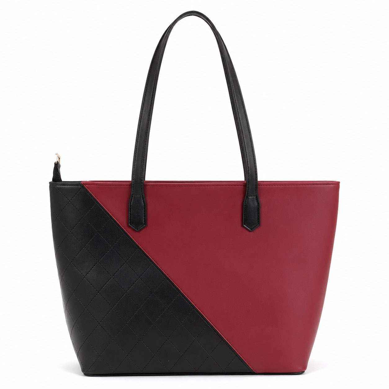 Dual-Tone Quilted Tote Bag