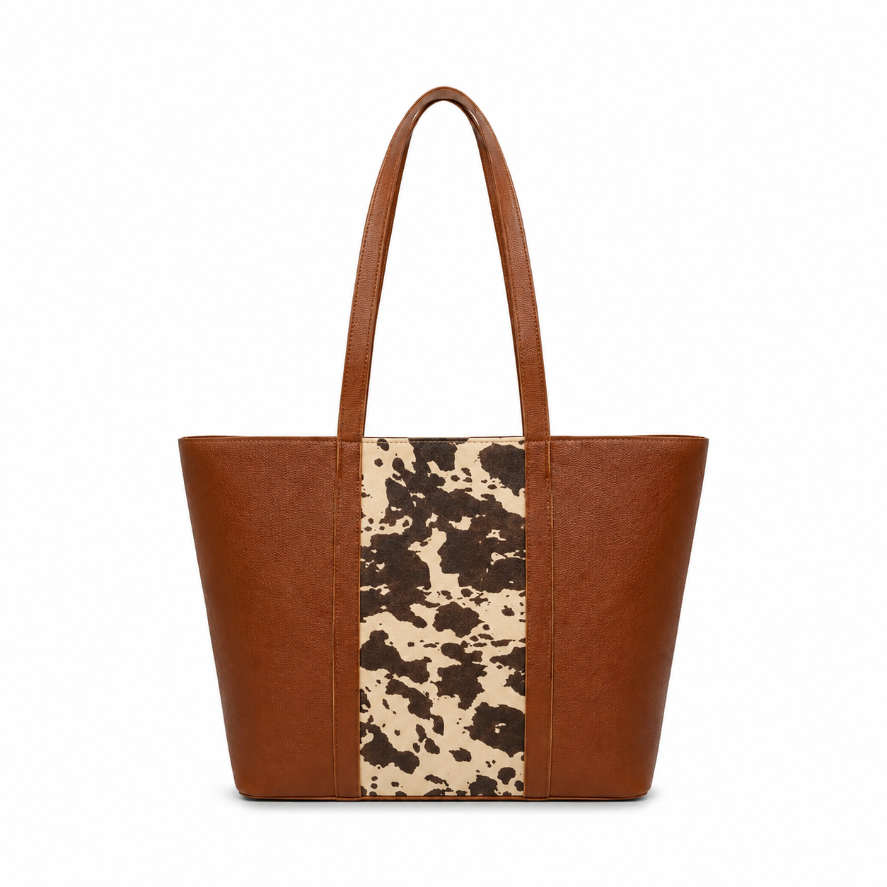 Cow Print Panel Tote Bag Secondary image