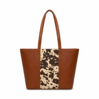 Cow Print Panel Tote Bag