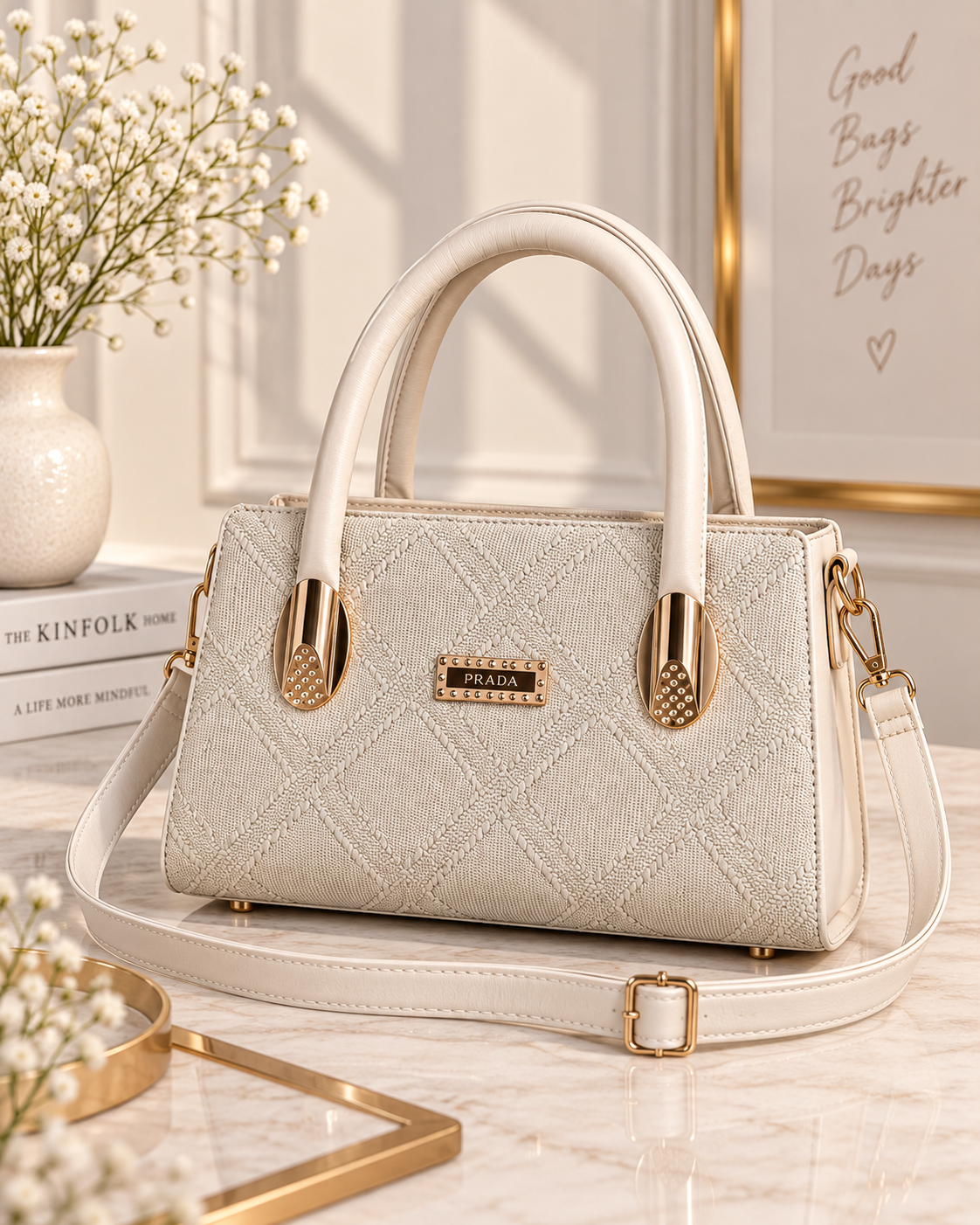 Ivory Elise Textured Tote