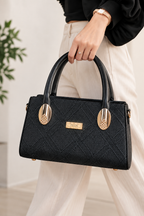 Noir Elan Textured Handbag