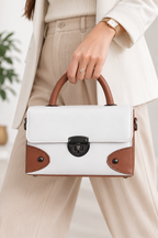 Coco Elan Mini Satchel – Ivory & Tan