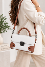 Coco Elan Mini Satchel – Ivory & Tan