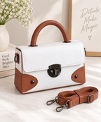 Coco Elan Mini Satchel – Ivory & Tan