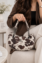 Cow Print Luxe Mini Tote