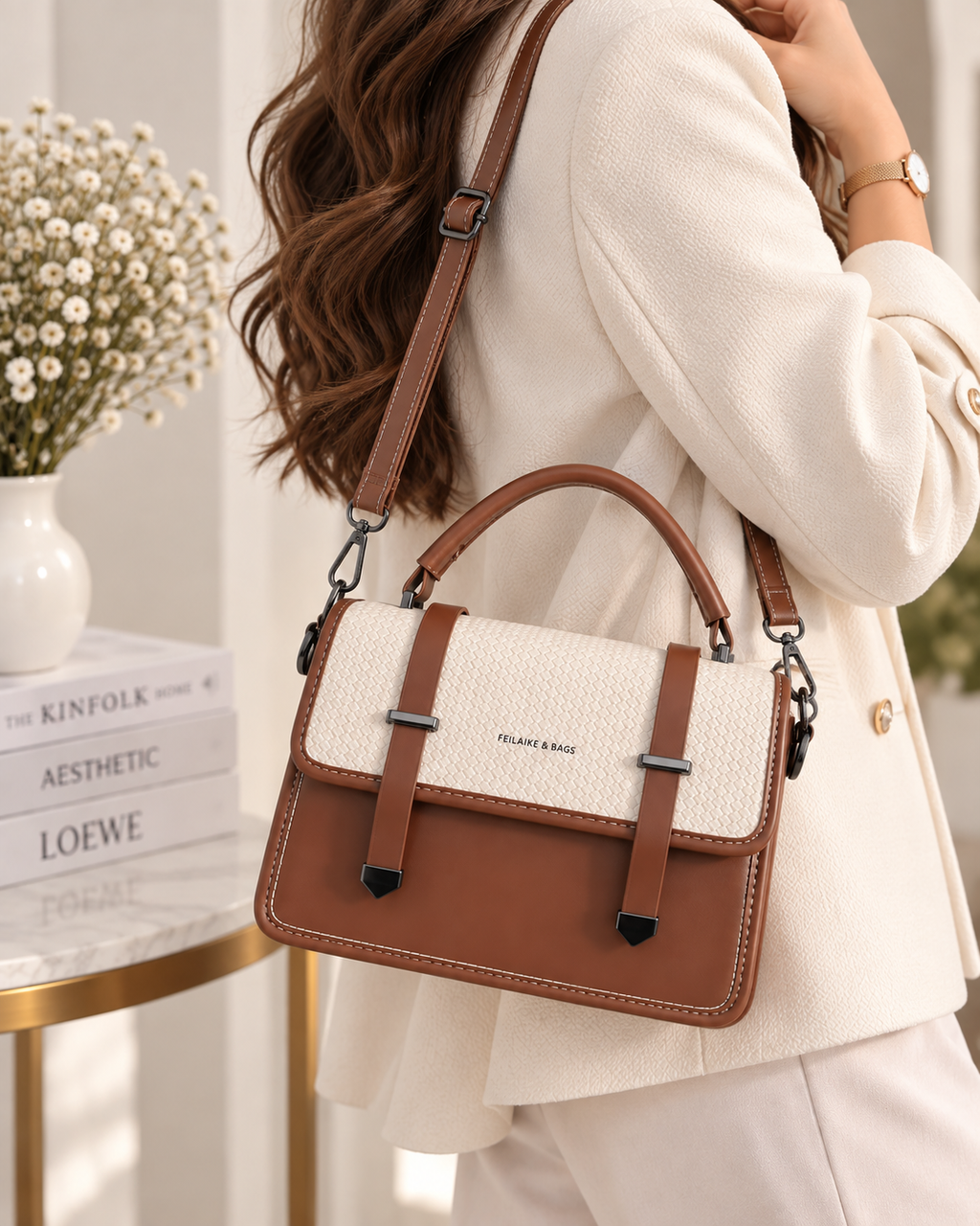 Luxe Heritage Leather Satchel