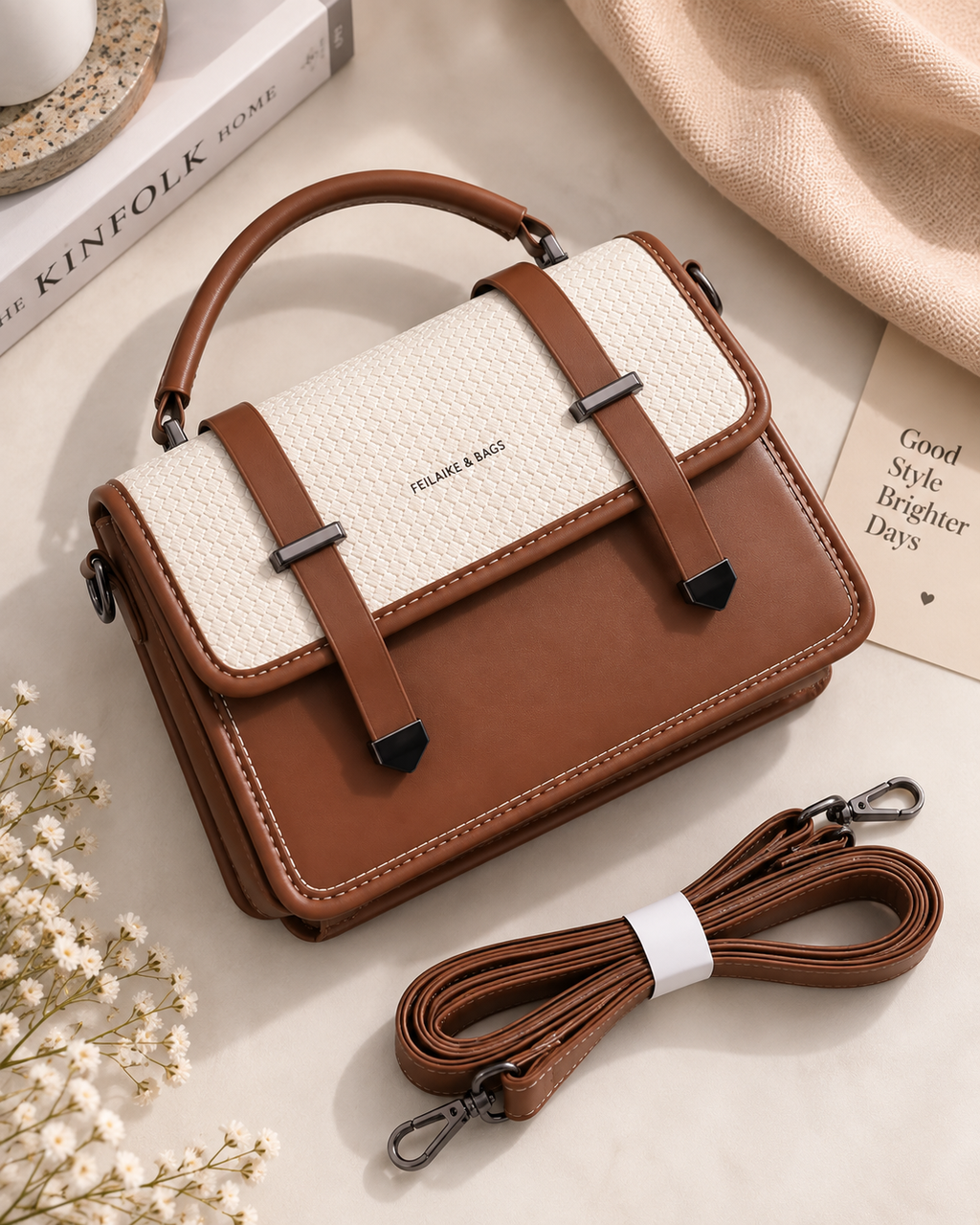 Luxe Heritage Leather Satchel