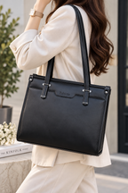 Noir Luxe Structured Tote – Black