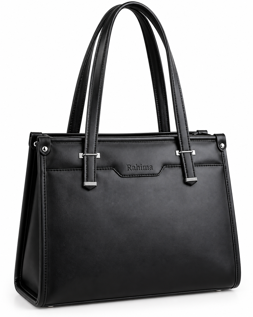 Noir Luxe Structured Tote – Black