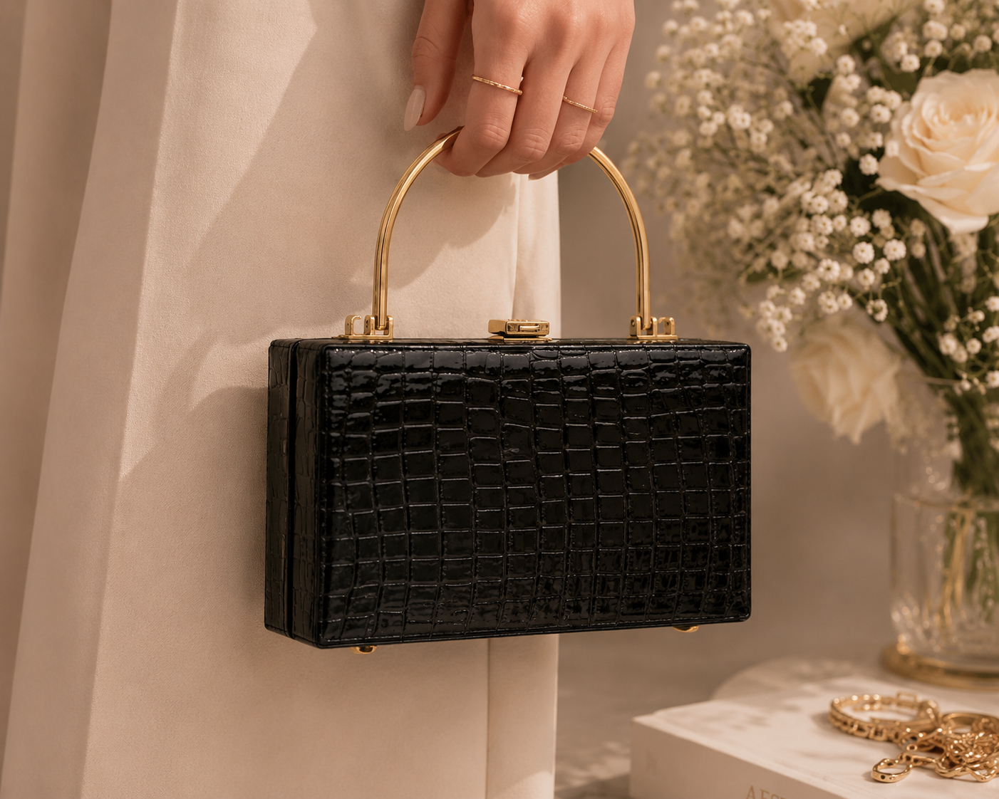 Texture Box Clutch Bag Main image