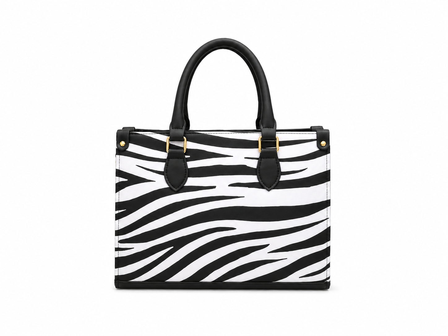 Zebra Print Structured Tote Bag