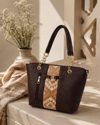 Dual-Tone Quilted Tote Bag