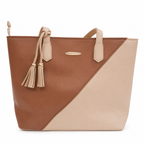 Dual-Tone Quilted Tote Bag